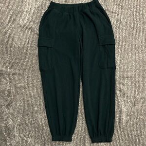 Aerie Size small Waffle Cargo Joggers Dark Green